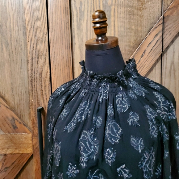 Rebecca Taylor Metallic Silk Blouse - Picture 3 of 4